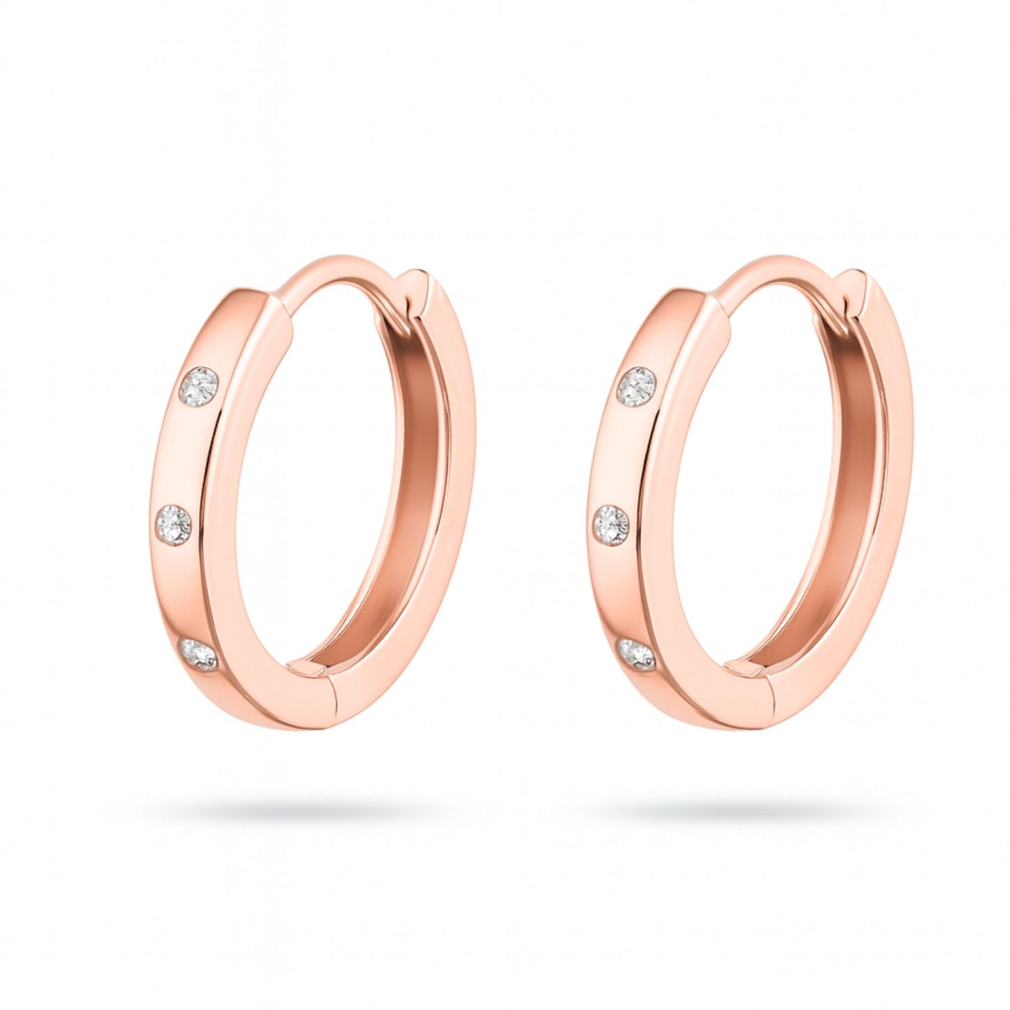 14K 0.06cttw VS White Diamond Hoop Earrings