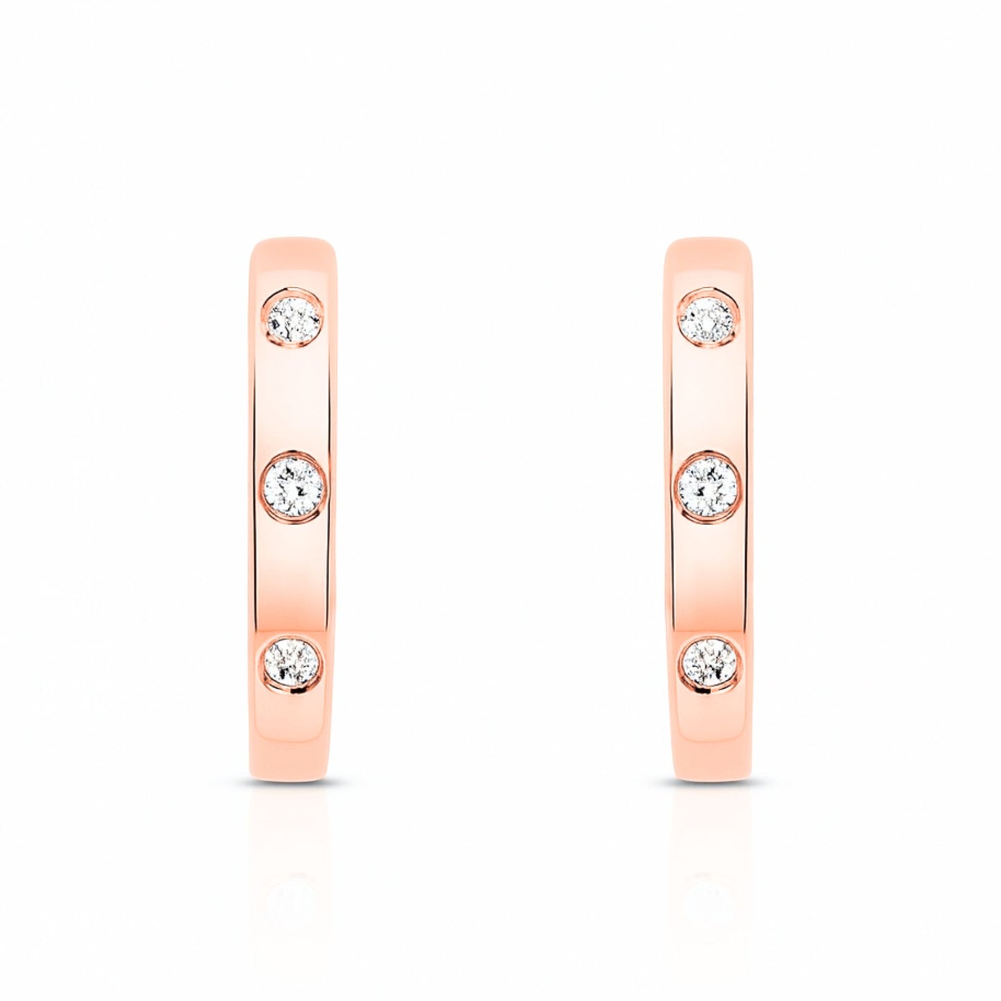 14K 0.06cttw VS White Diamond Hoop Earrings