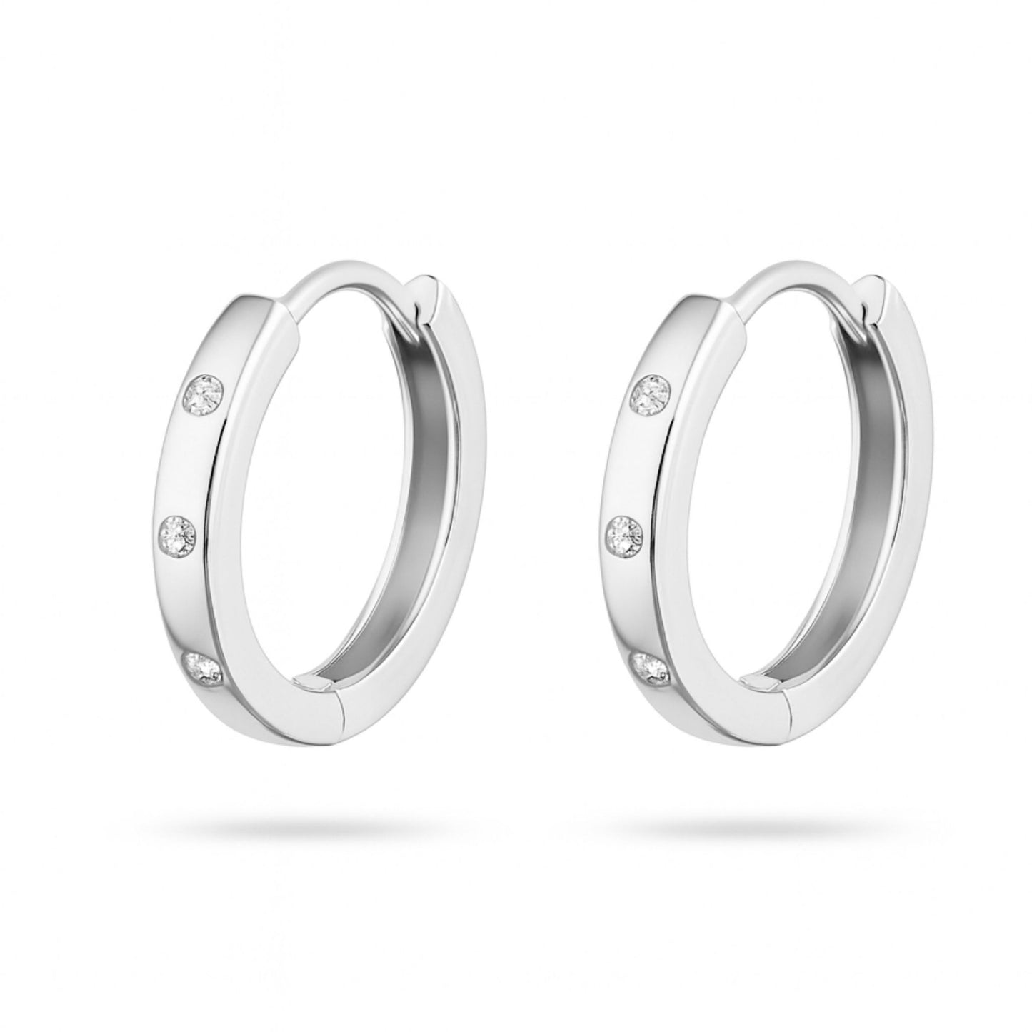 14K 0.06cttw VS White Diamond Hoop Earrings