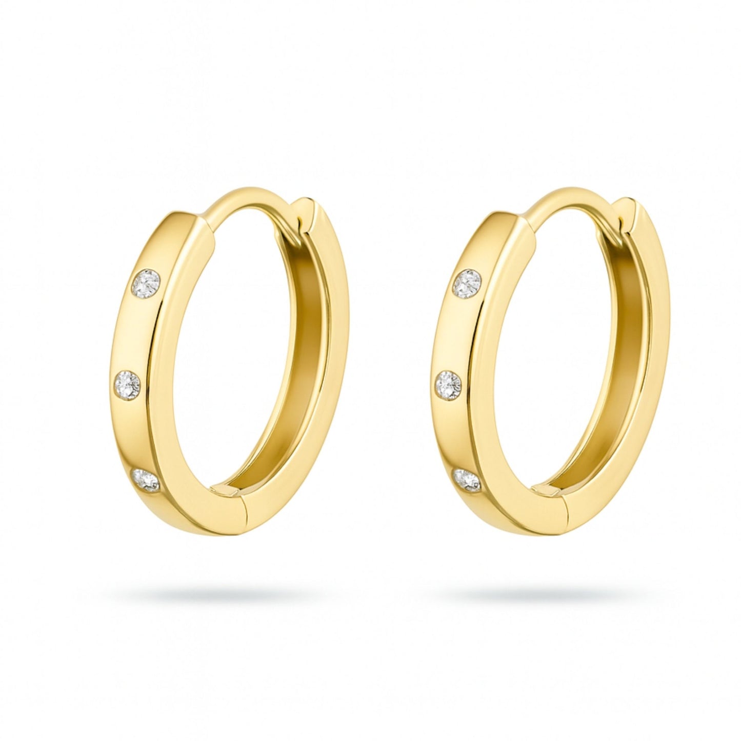 14K 0.06cttw VS White Diamond Hoop Earrings