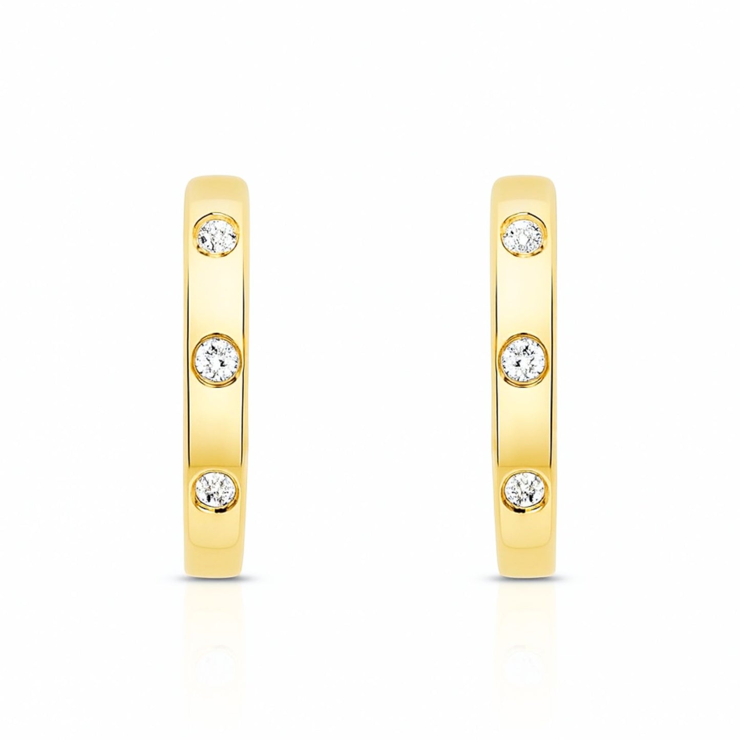 14K 0.06cttw VS White Diamond Hoop Earrings