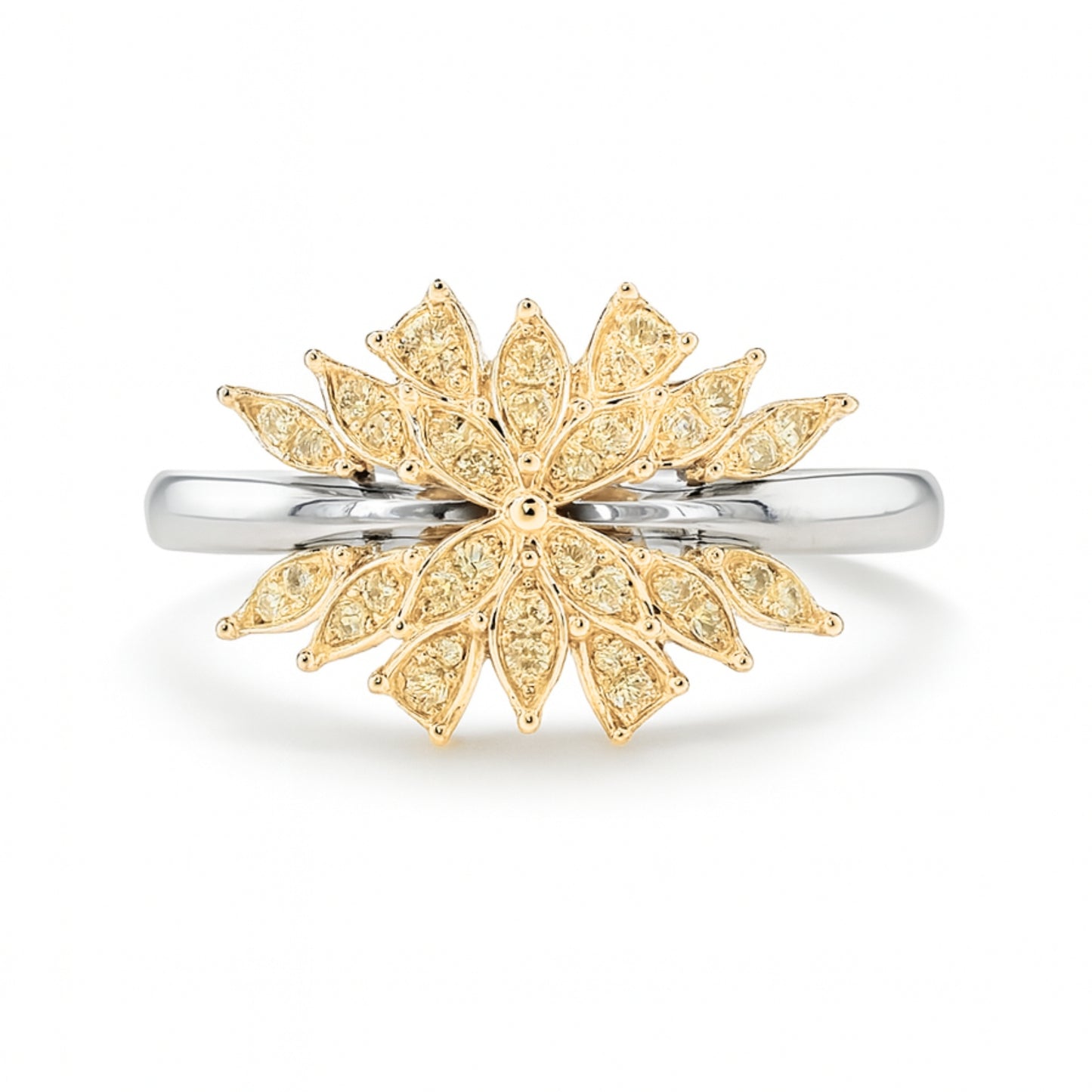 14K 0.14cttw Yellow Diamond Ring