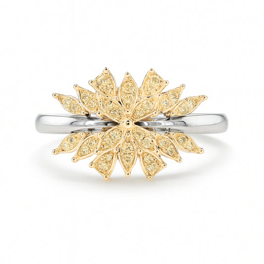 14K 0.14cttw Yellow Diamond Ring