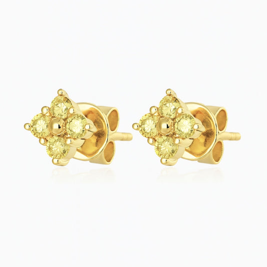 14K 0.40cttw Round Yellow Diamond Stud Earrings
