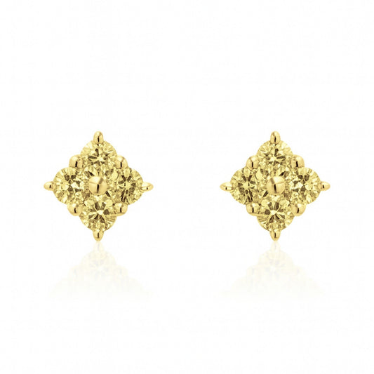 14K 0.40cttw Round Yellow Diamond Stud Earrings