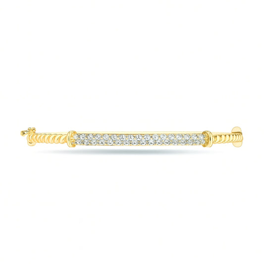 14K 1.11cttw Round White Diamond Bangle