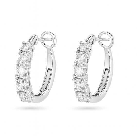 14K 1.18cttw Round VS White Diamond Hoop Earrings