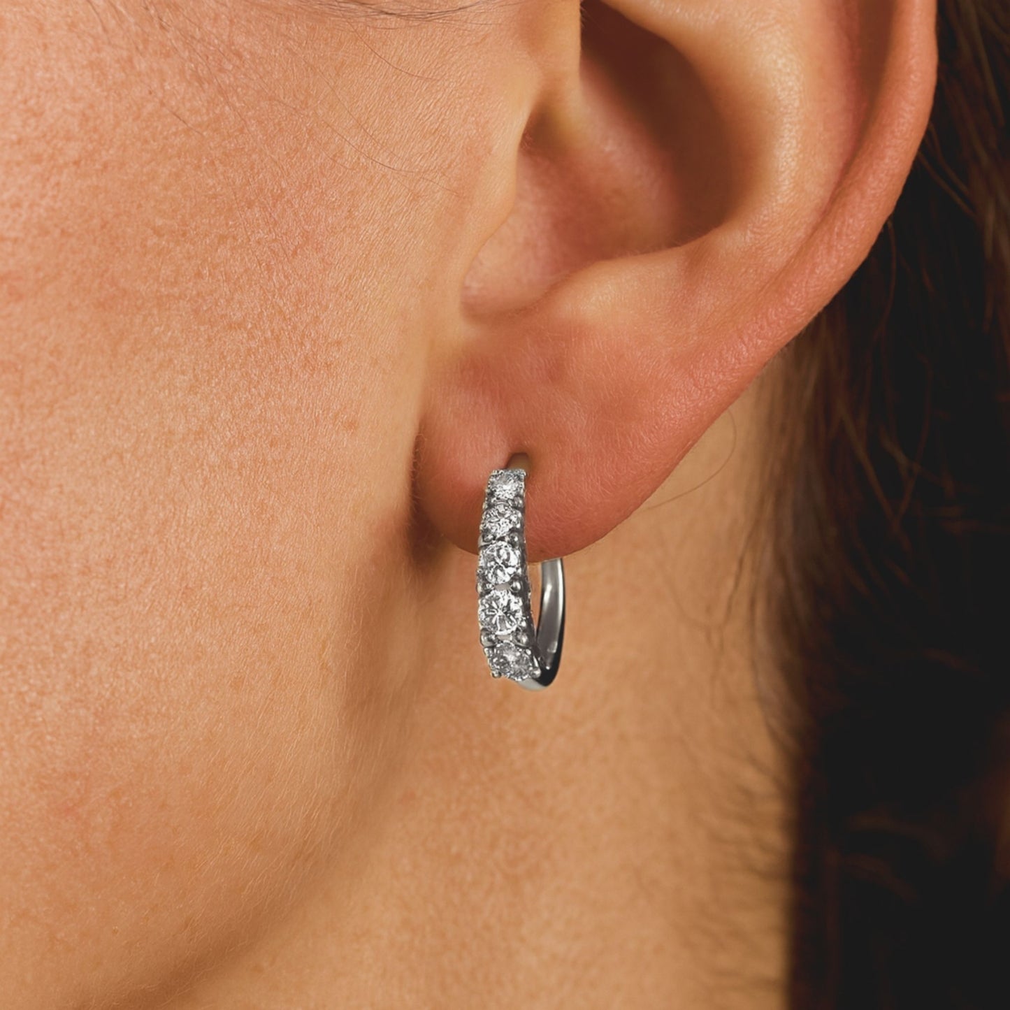 14K 1.18cttw Round VS White Diamond Hoop Earrings