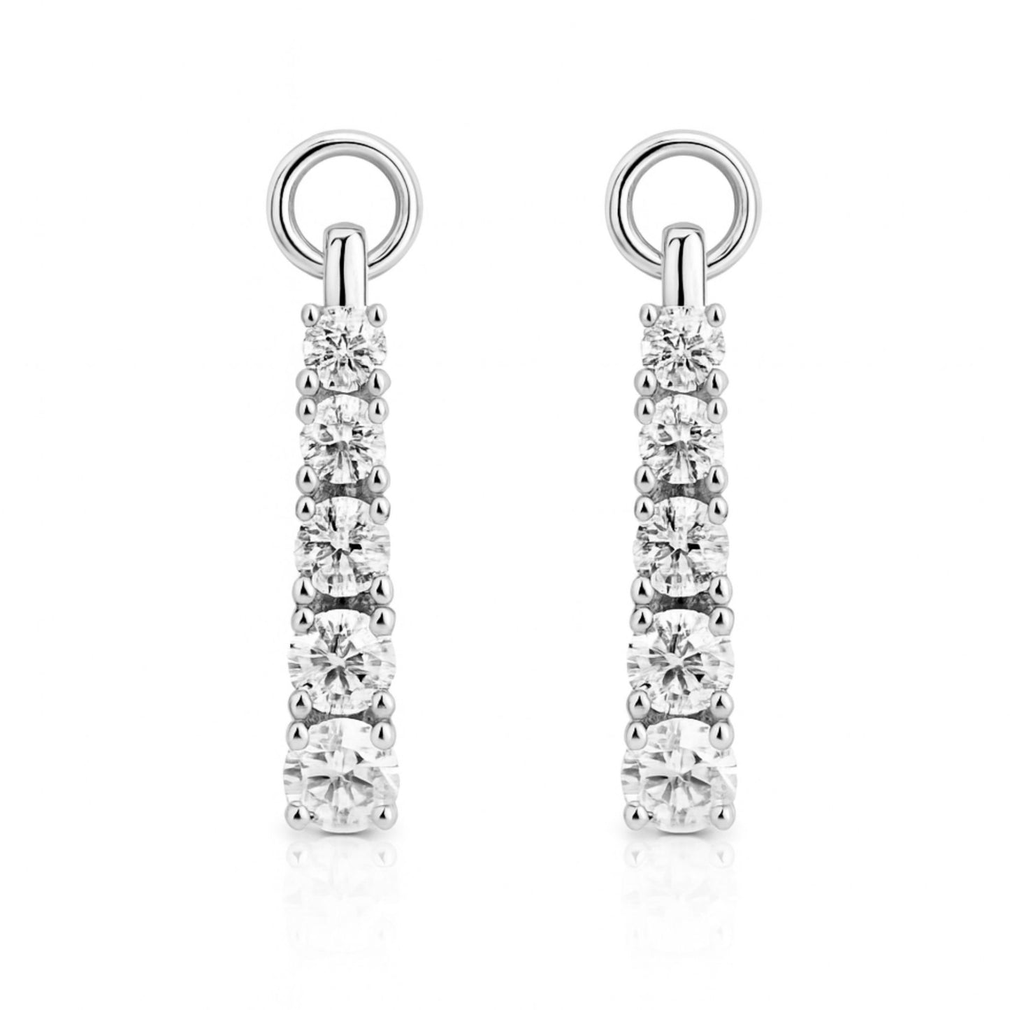 14K 1.18cttw Round VS White Diamond Hoop Earrings