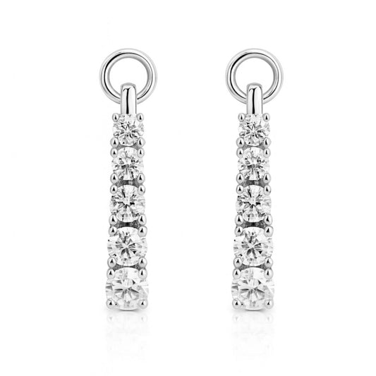 14K 1.18cttw Round VS White Diamond Hoop Earrings