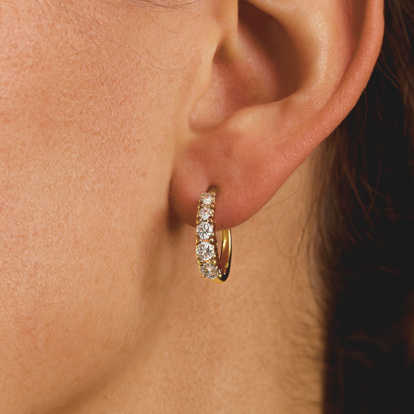 14K 1.18cttw Round VS White Diamond Hoop Earrings