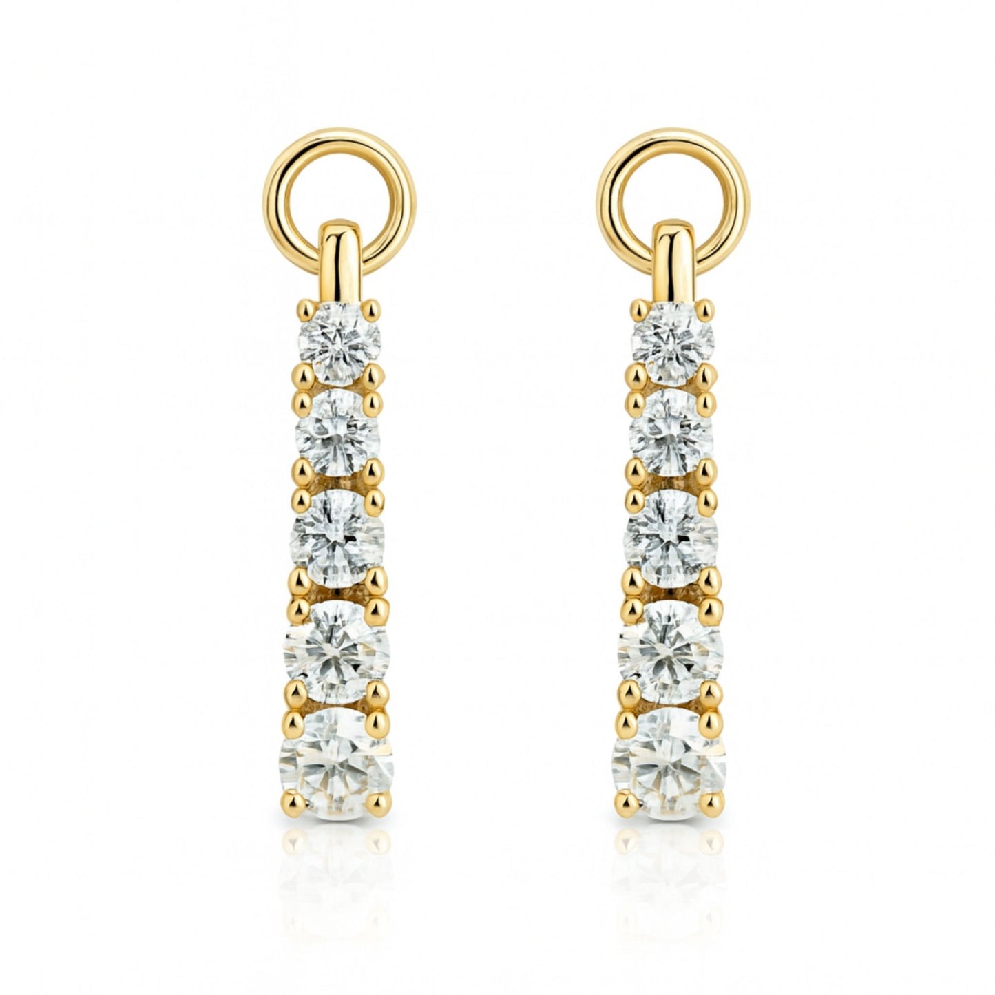 14K 1.18cttw Round VS White Diamond Hoop Earrings