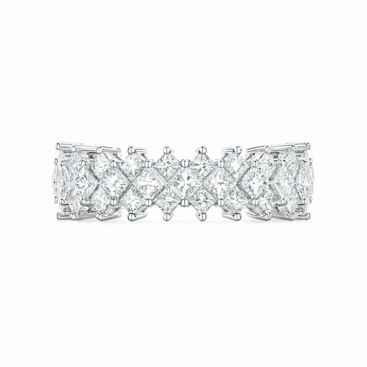 14K 1.48cttw Princess Cut VS White Diamond Band Ring