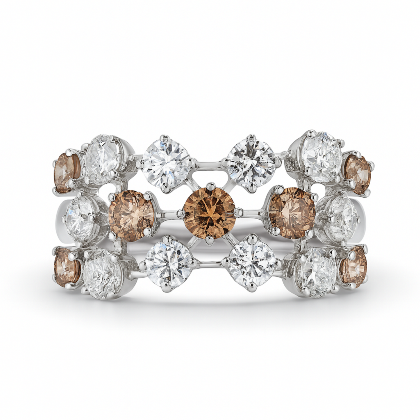 Platinum 1.80cttw Round Multi-Color Diamond Ring