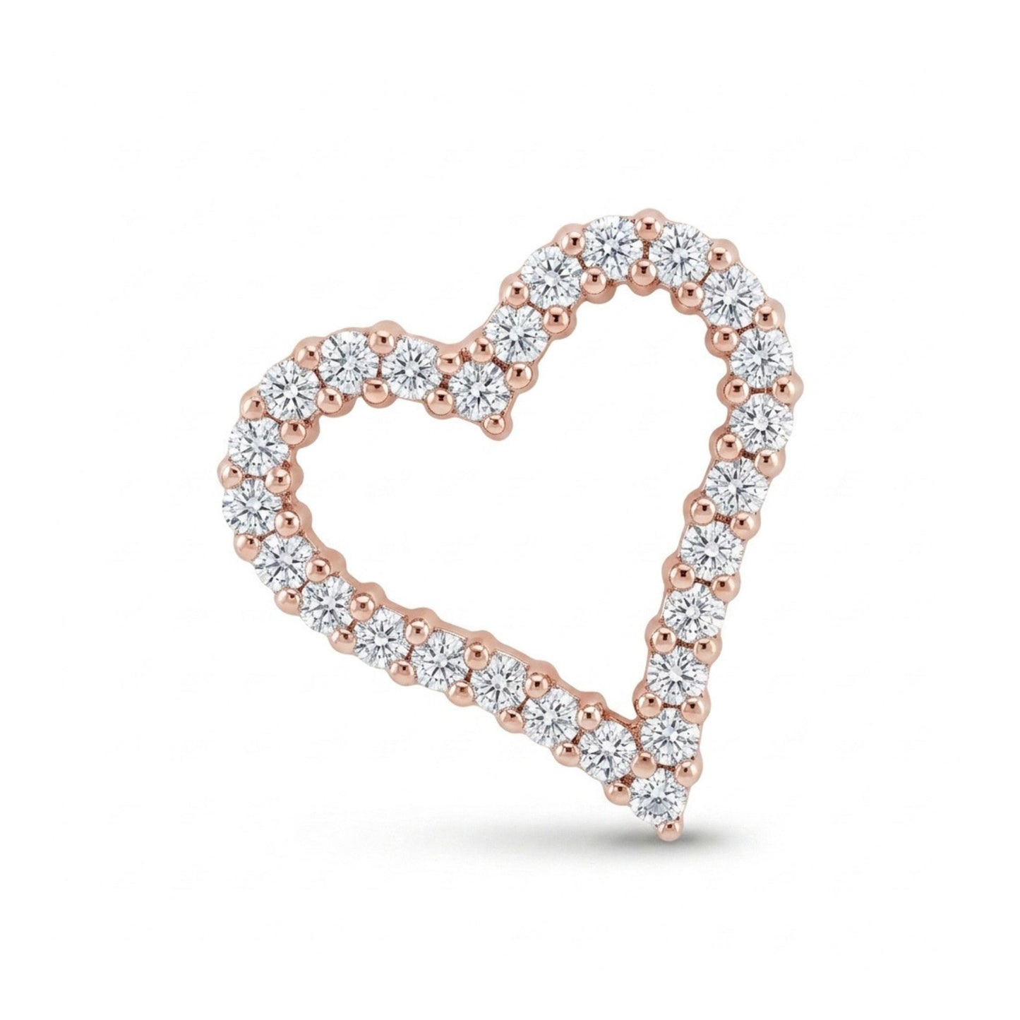 14K 0.36cttw Round VS White Diamonds Heart Pendant