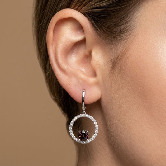 14K 2.24cttw Round Pink ZIrcon 1.06cttw VS White Diamonds Drop Earrings
