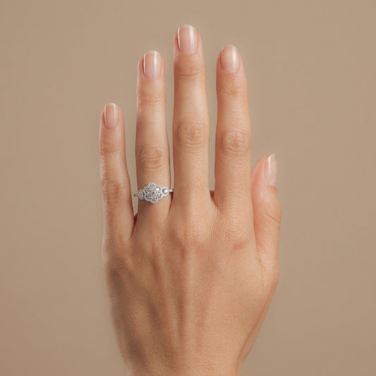 14K 0.52cttw Round White Diamond Ring