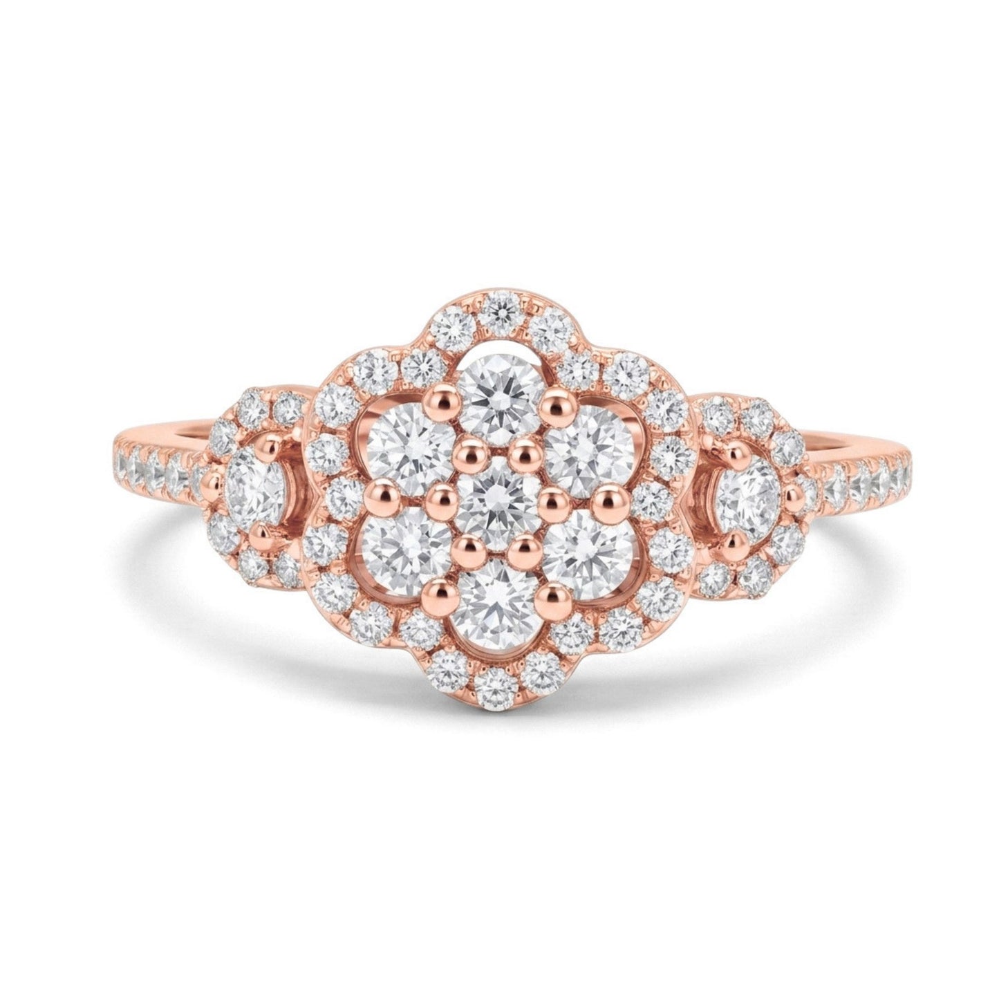 14K 0.52cttw Round White Diamond Ring