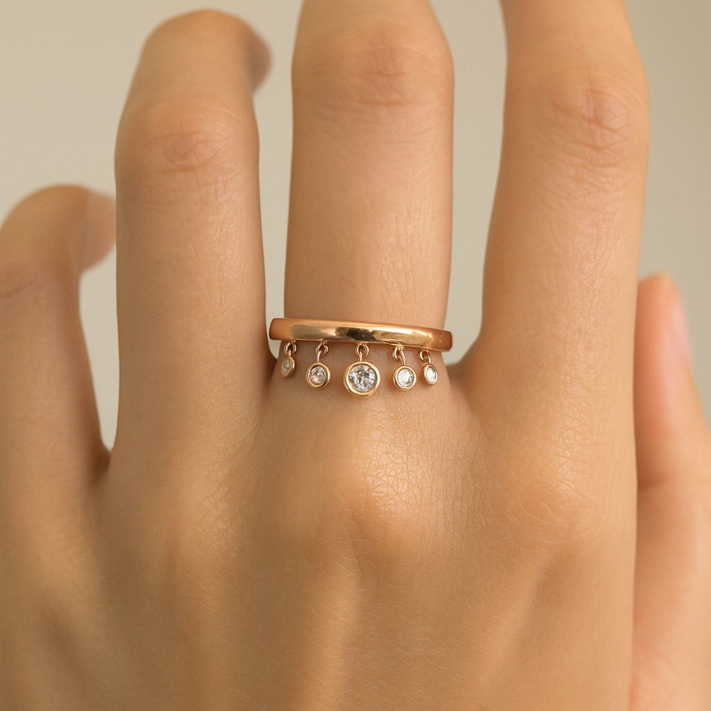 14K 0.24cttw VS White Diamond Charm Ring