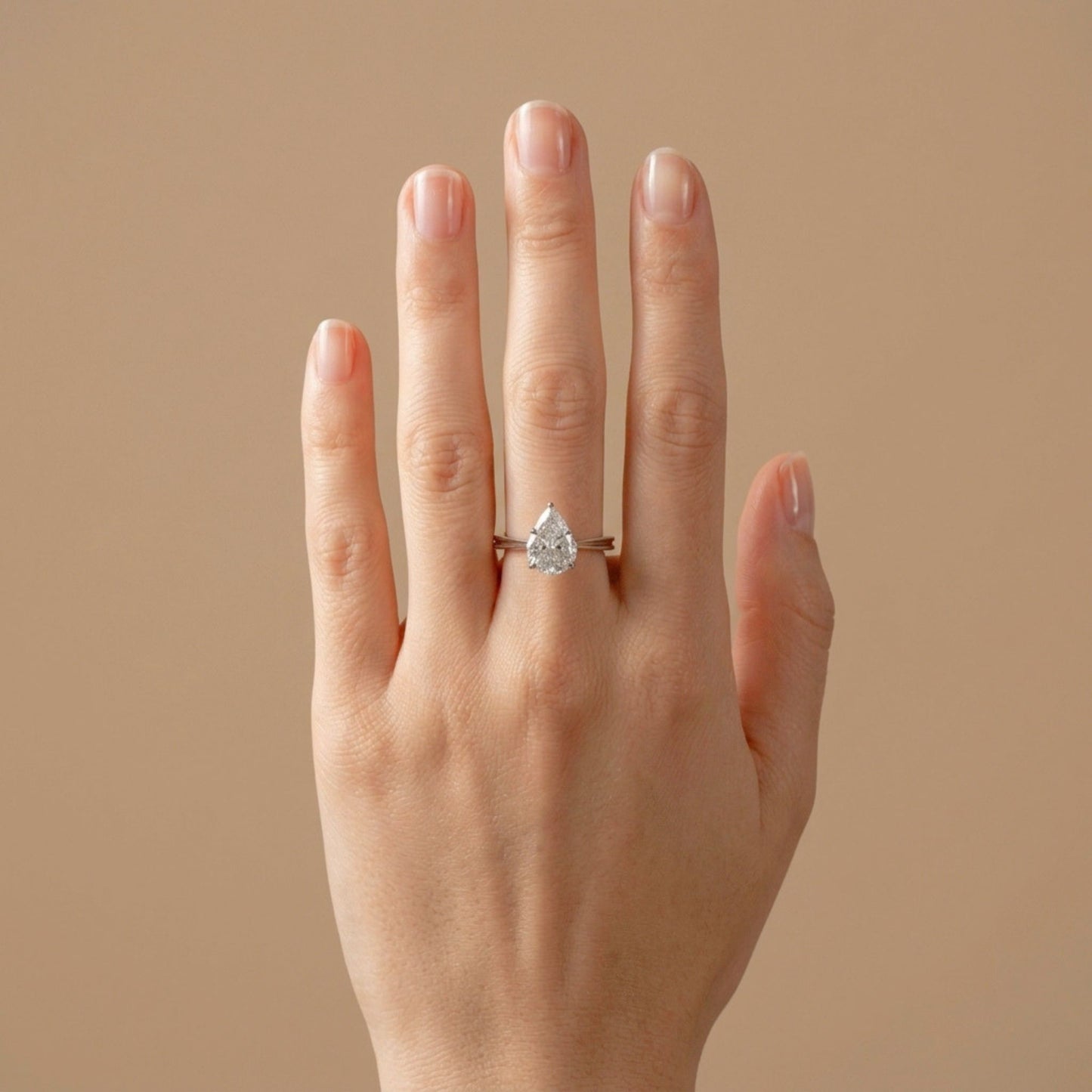 18K 1.03cttw Pie Cut VS White Diamond Ring