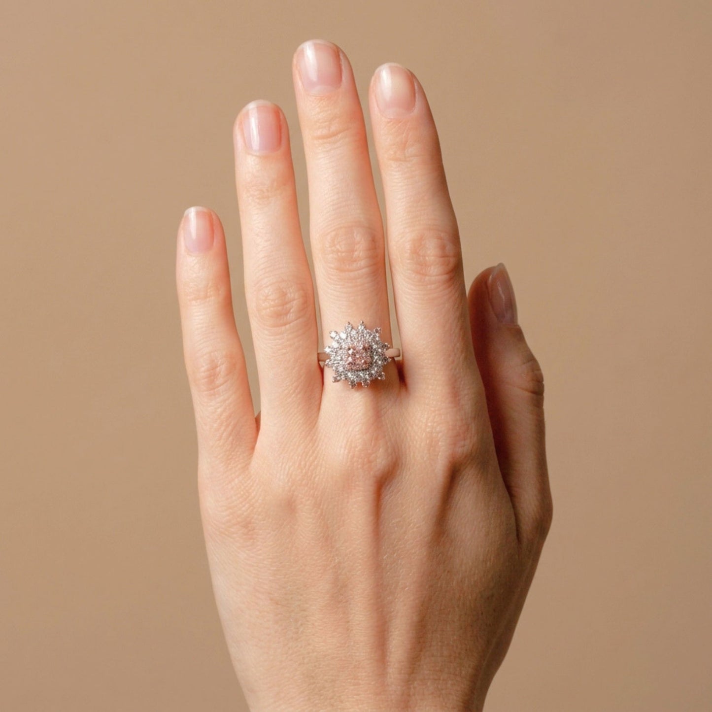 14K 0.30ct Cushion VS1 Pink Diamond 0.93cttw Pink & White Diamonds Ring GIA #2396021866