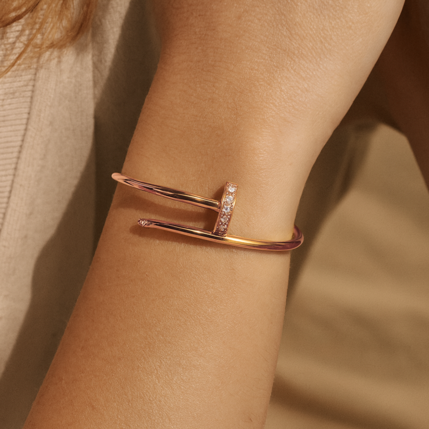 18K 0.50cttw VS White Diamond Nail Bangle