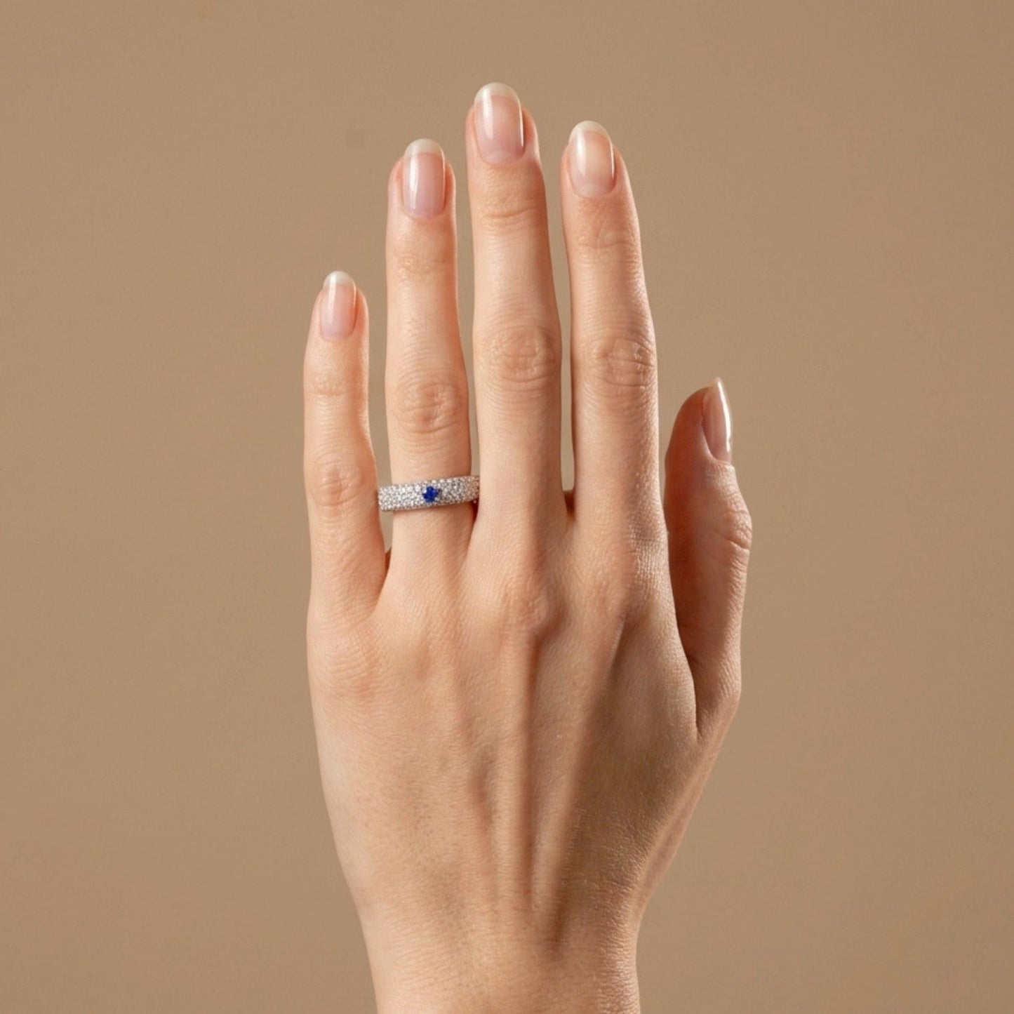 Platinum 0.06ct Round Hauyne 1.04cttw White Diamonds Ring
