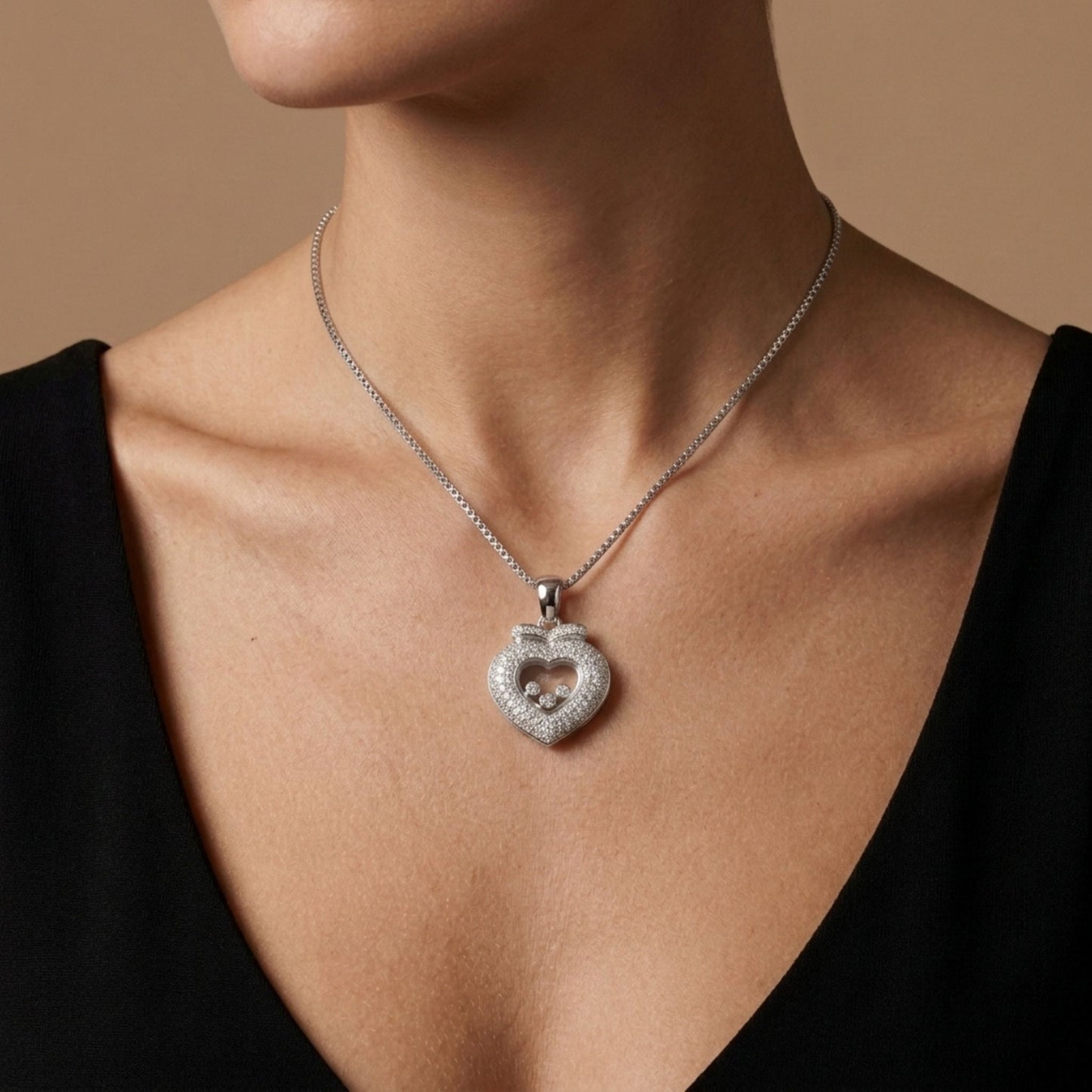 Platinum & 18K 0.94cttw Round White Diamond Necklace