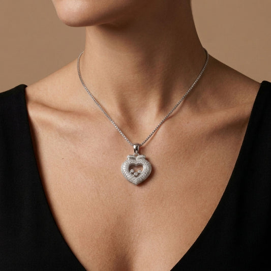 Platinum & 18K 0.94cttw Round White Diamond Necklace