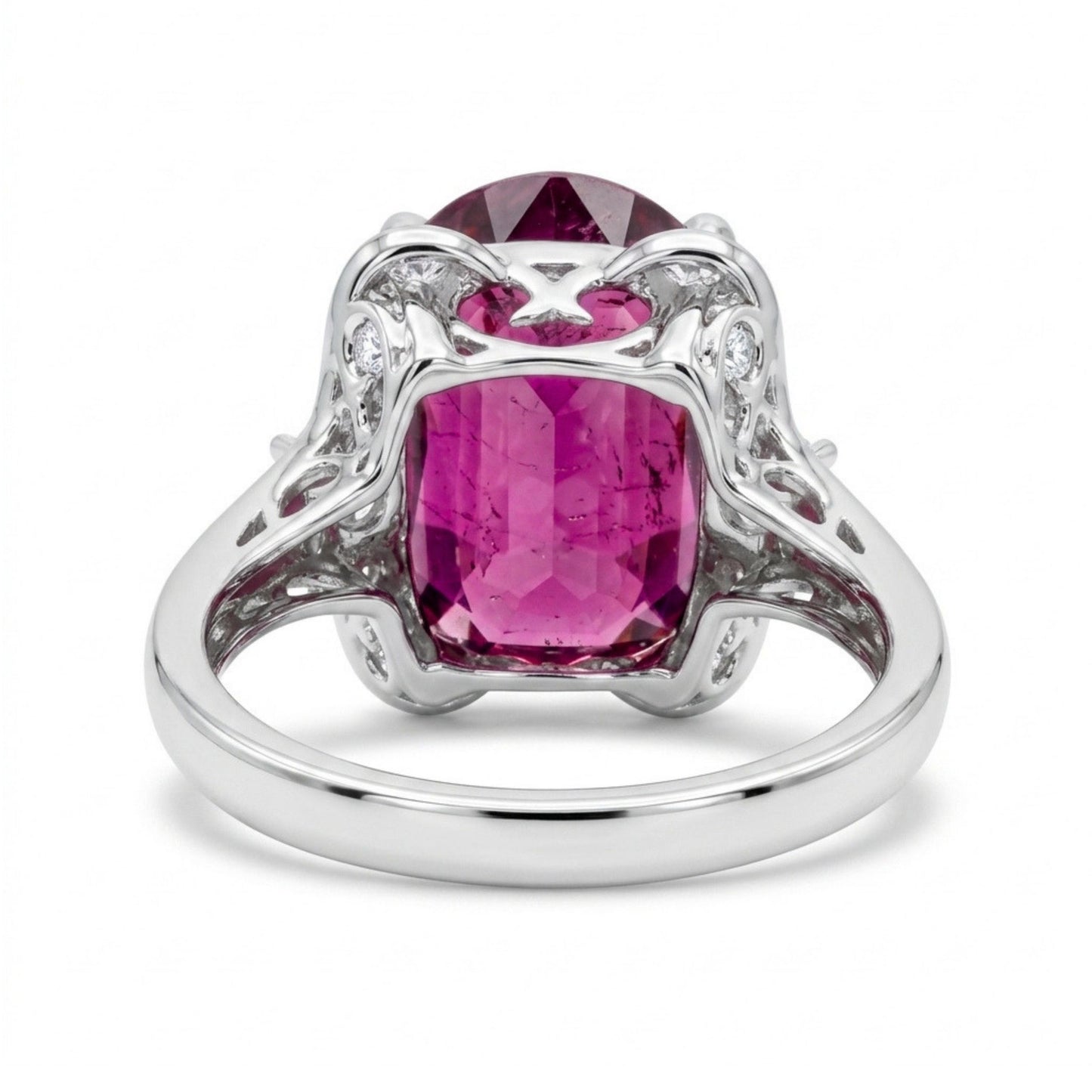 14K 12.30ct Oval Private Collection Copper Bearing Tourmaline 0.93cttw VS White Diamonds Ring