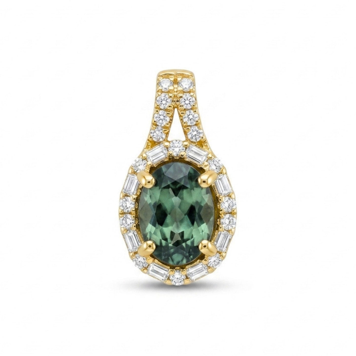 18K 0.97ct Oval Alexandrite 0.17cttw VS White Diamonds Pendant