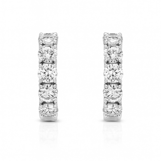14K 2.00cttw Round VS White Diamond Hoop Earrings