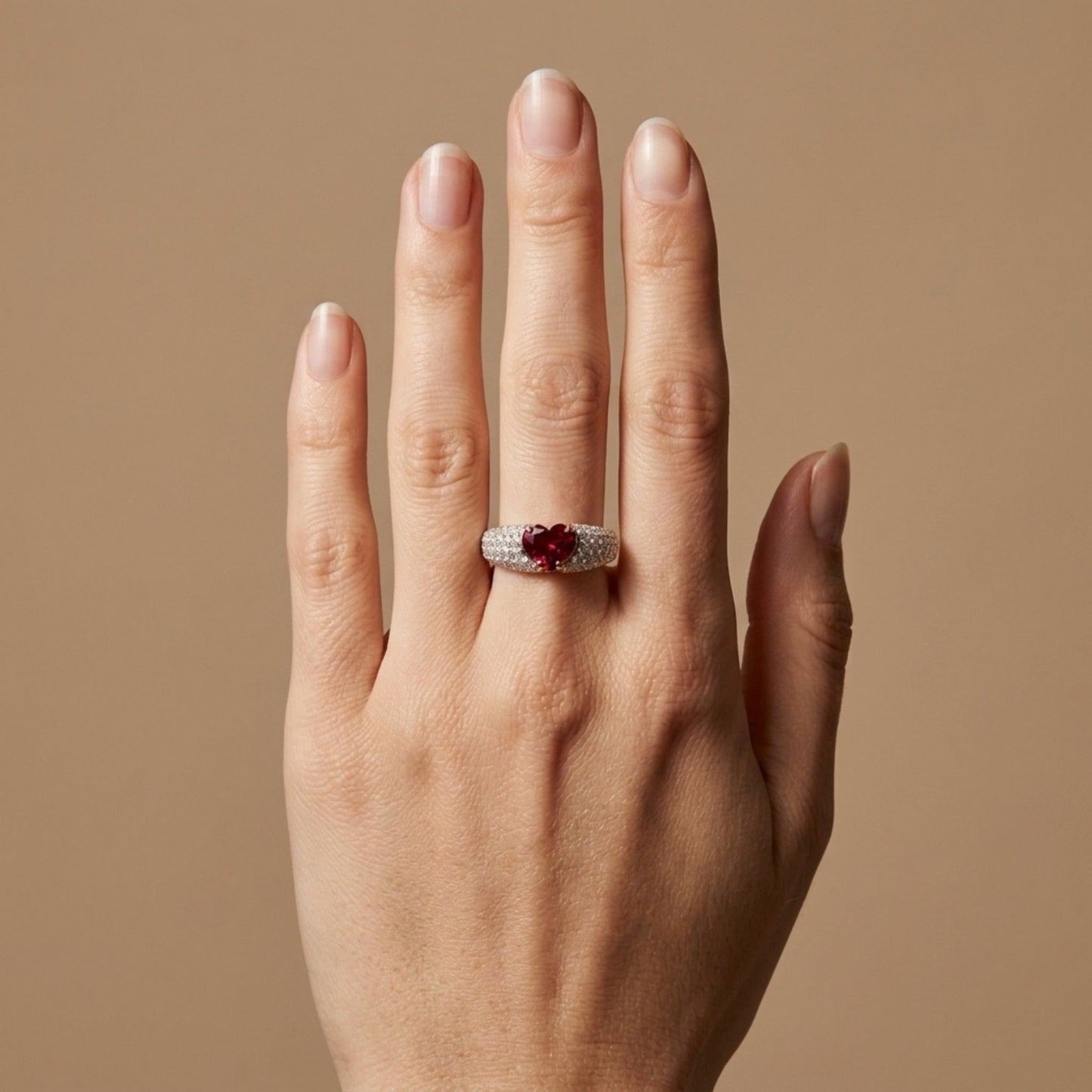 14K 1.17ct Heart Shape Private Collection Unheated Ruby 1.20cttw VS White Diamonds Ring