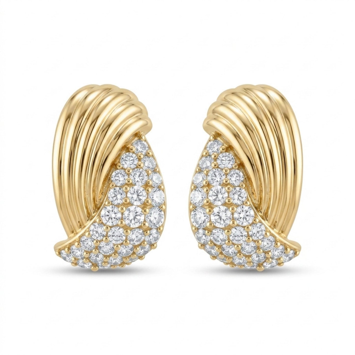 14K 1.07cttw Round White Diamond Earrings