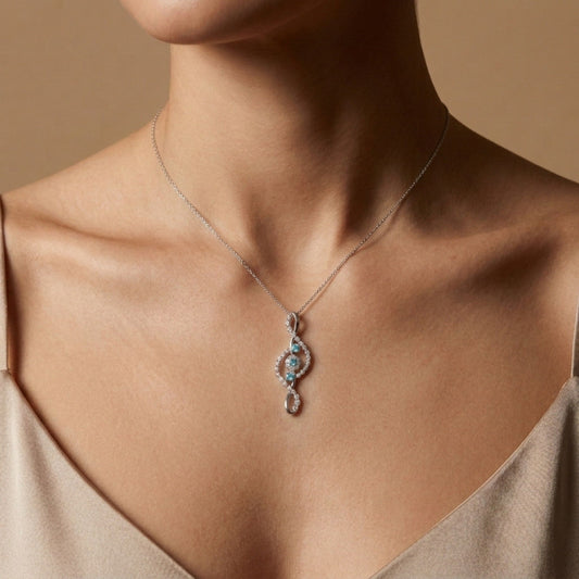 18K 0.22cttw Round Paraiba 0.71cttw White Diamonds Pendant