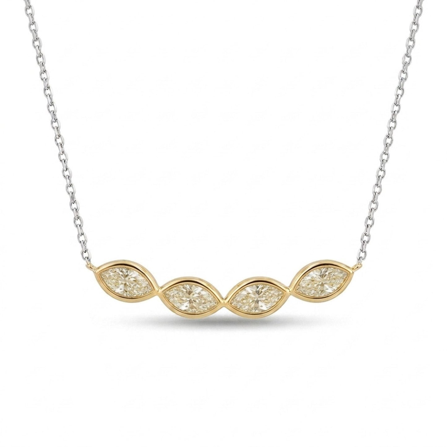 14K 1.03cttw Marquise VS Yellow Diamond Necklace