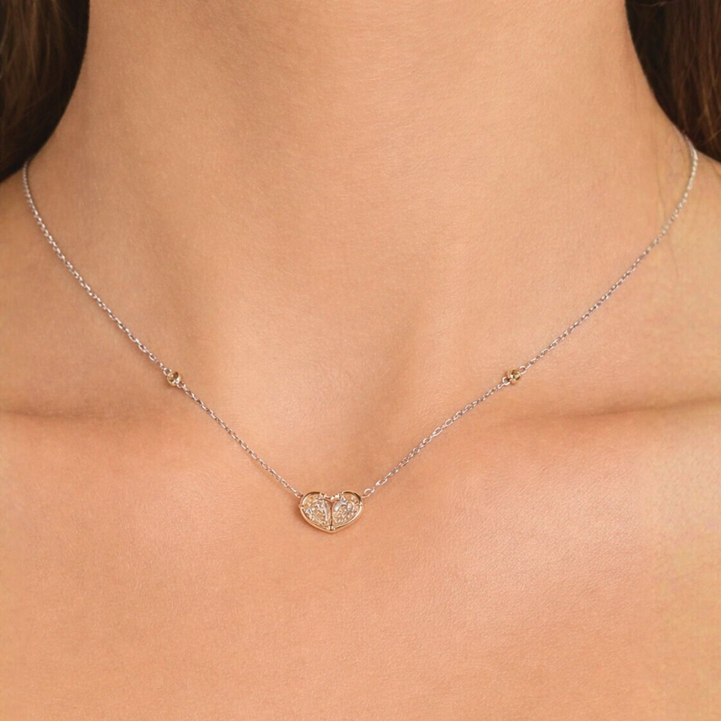 14K 0.80cttw Pear Shape Yellow Diamond 0.03cttw Yellow Diamonds Necklace