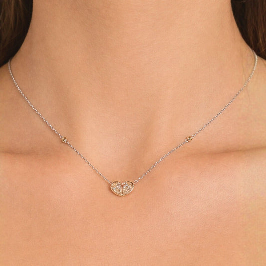 14K 0.80cttw Pear Shape Yellow Diamond 0.03cttw Yellow Diamonds Necklace