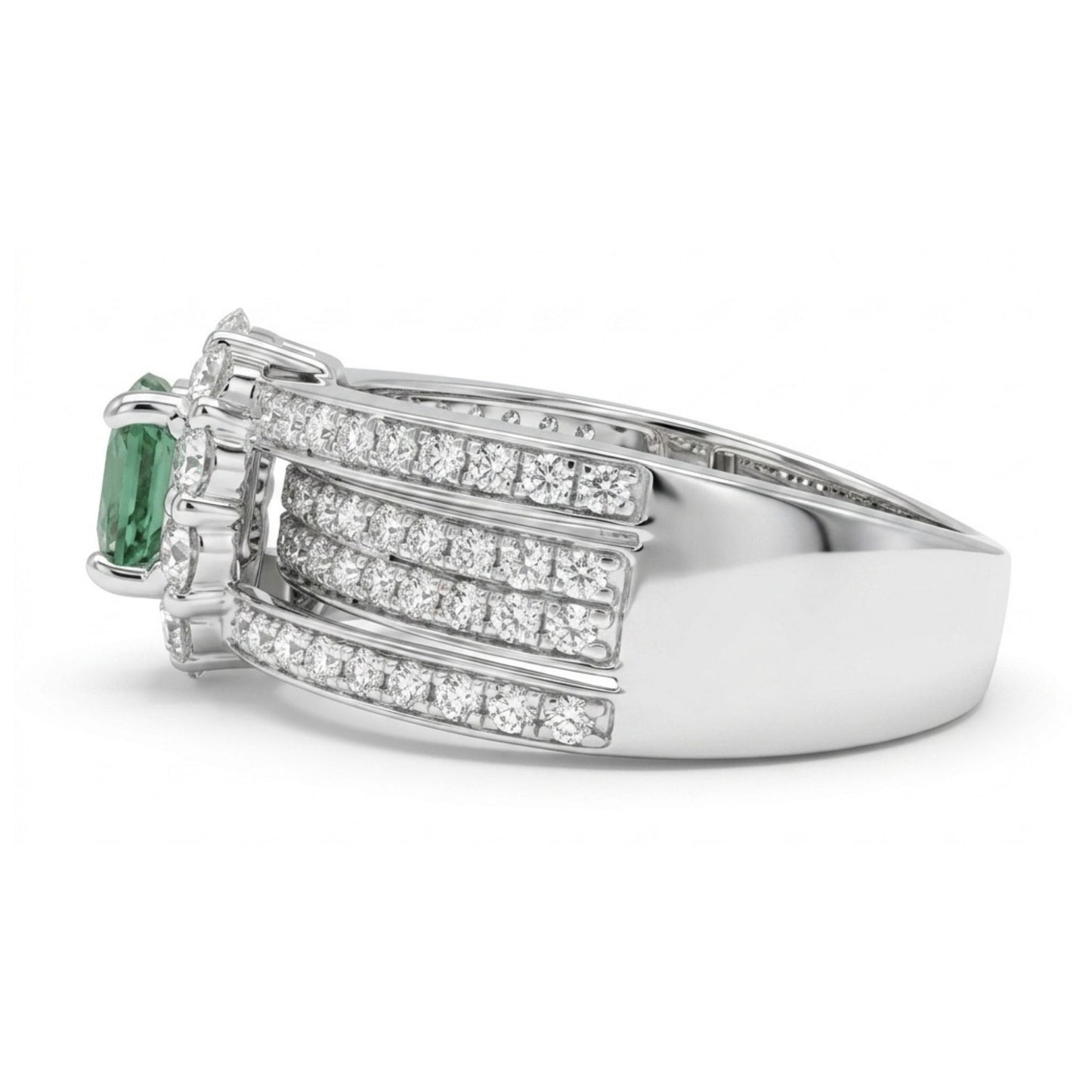 14K 0.51ct Oval Alexandrite 0.82cttw White Diamonds Ring