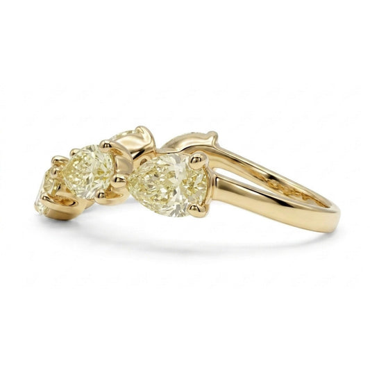 14K 1.92cttw Pear Shape VS Yellow Diamond Wonder Ring