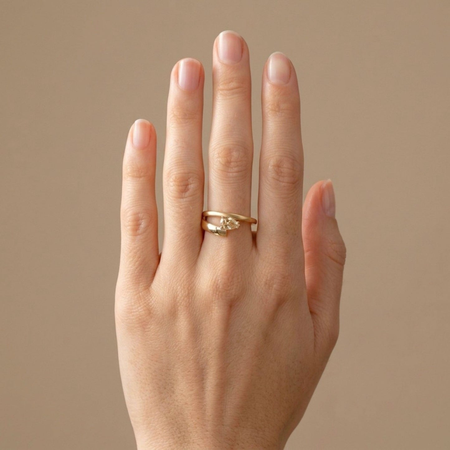 14K 0.32cttw Pear Shape VS Yellow Diamond Ring