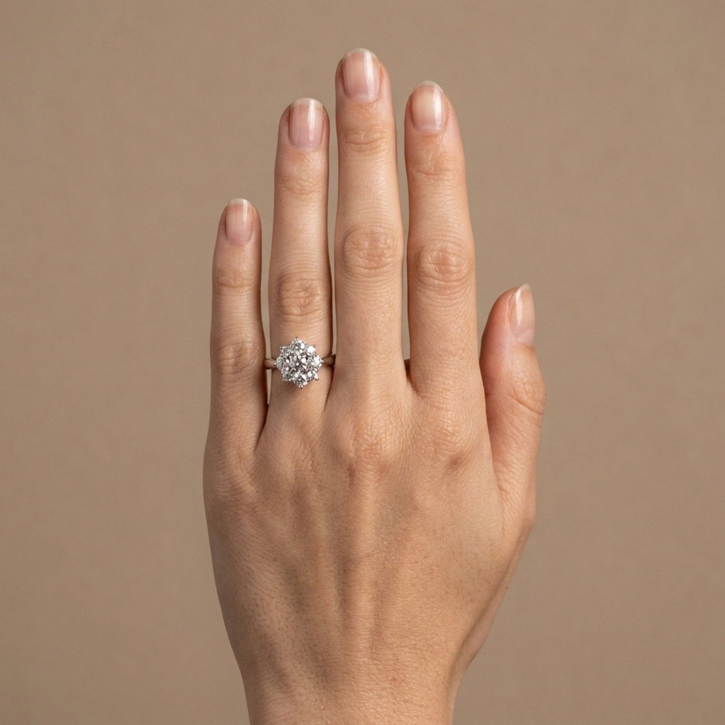 Platinum 0.87cttw Round White Diamond Ring