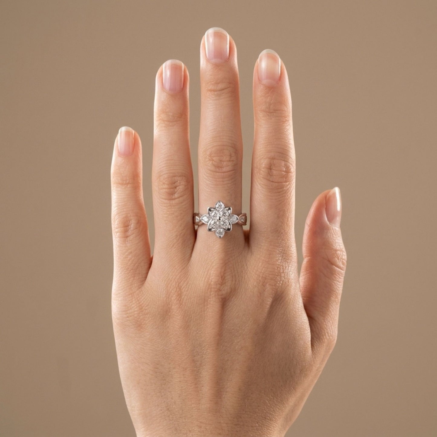 Platinum 0.70cttw Round White Diamond Ring