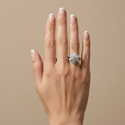 Platinum 0.54cttw Round White Diamond 1.00cttw White Diamonds Ring