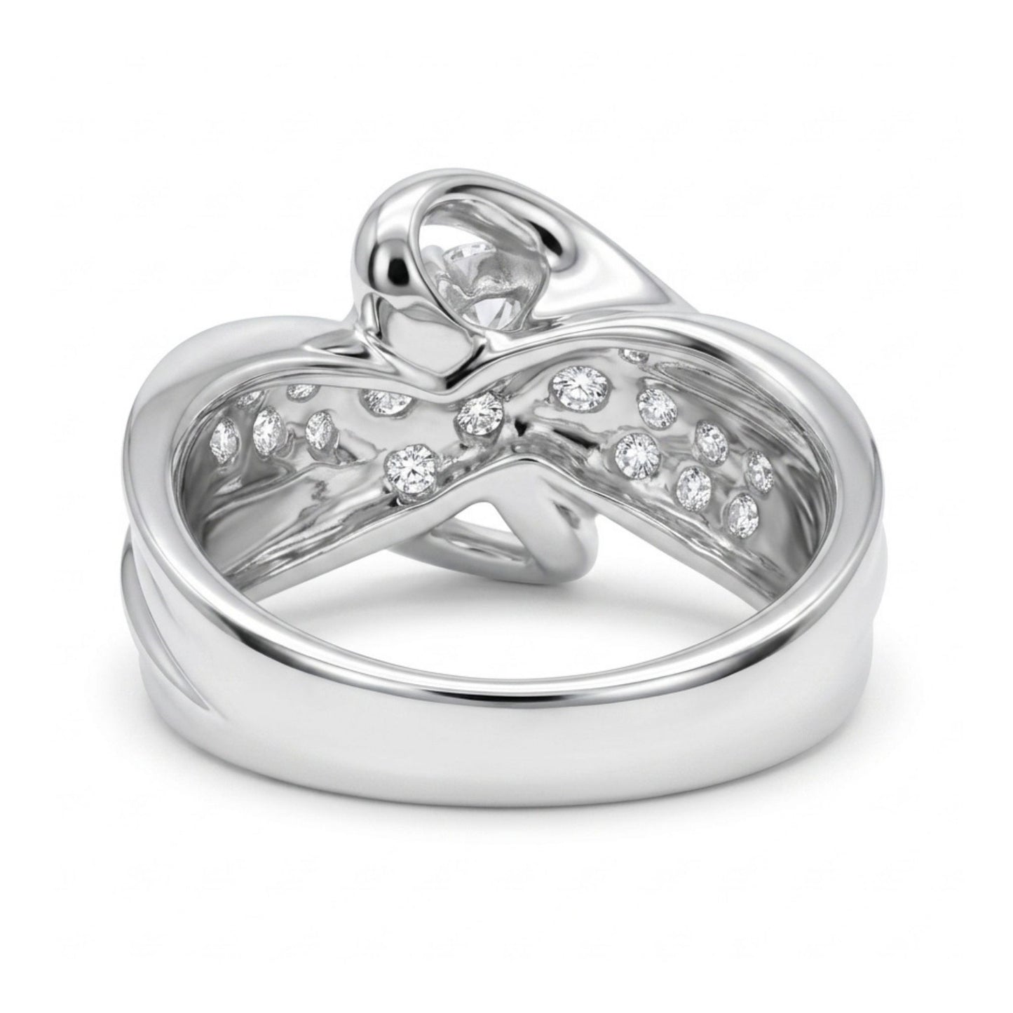 Platinum 0.70cttw Round White Diamond Ring