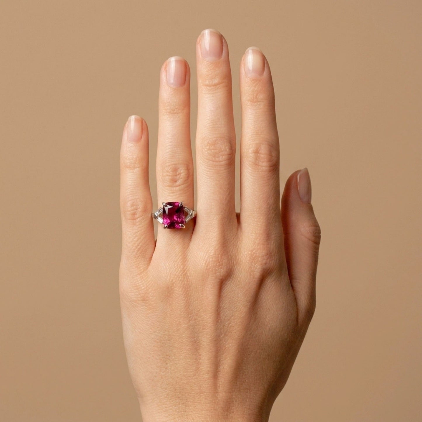 14K 4.87ct Cushion Copper Bearing Tourmaline 0.35cttw White Diamonds Ring