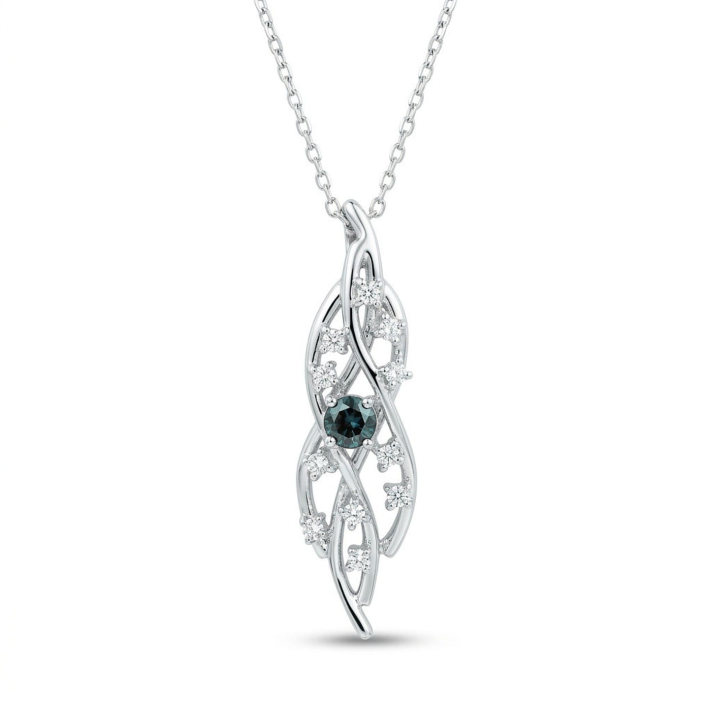 18K 0.22ct Round Private Collection Brazilian Alexandrite 0.25cttw White Diamonds Necklace