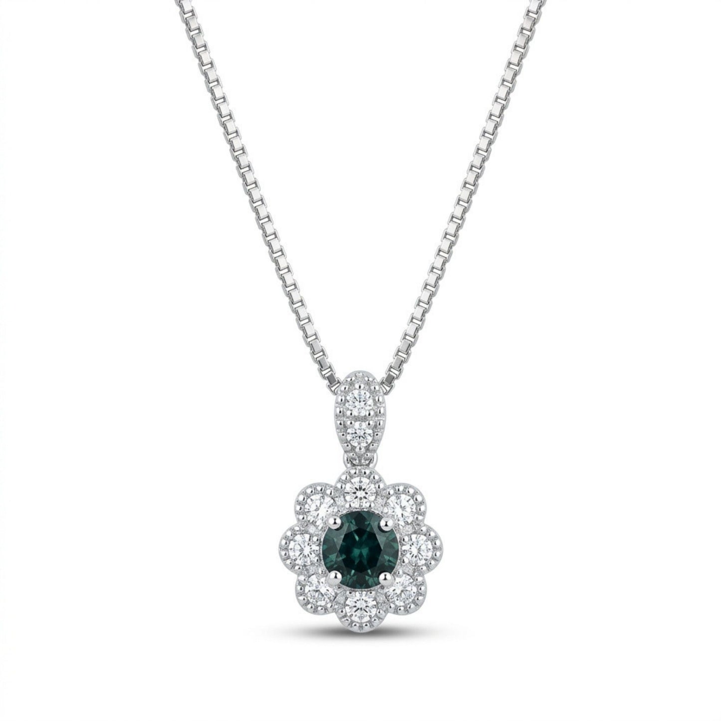 Platinum 0.36ct Round Private Collection Brazilian Alexandrite 0.36cttw White Diamonds Necklace