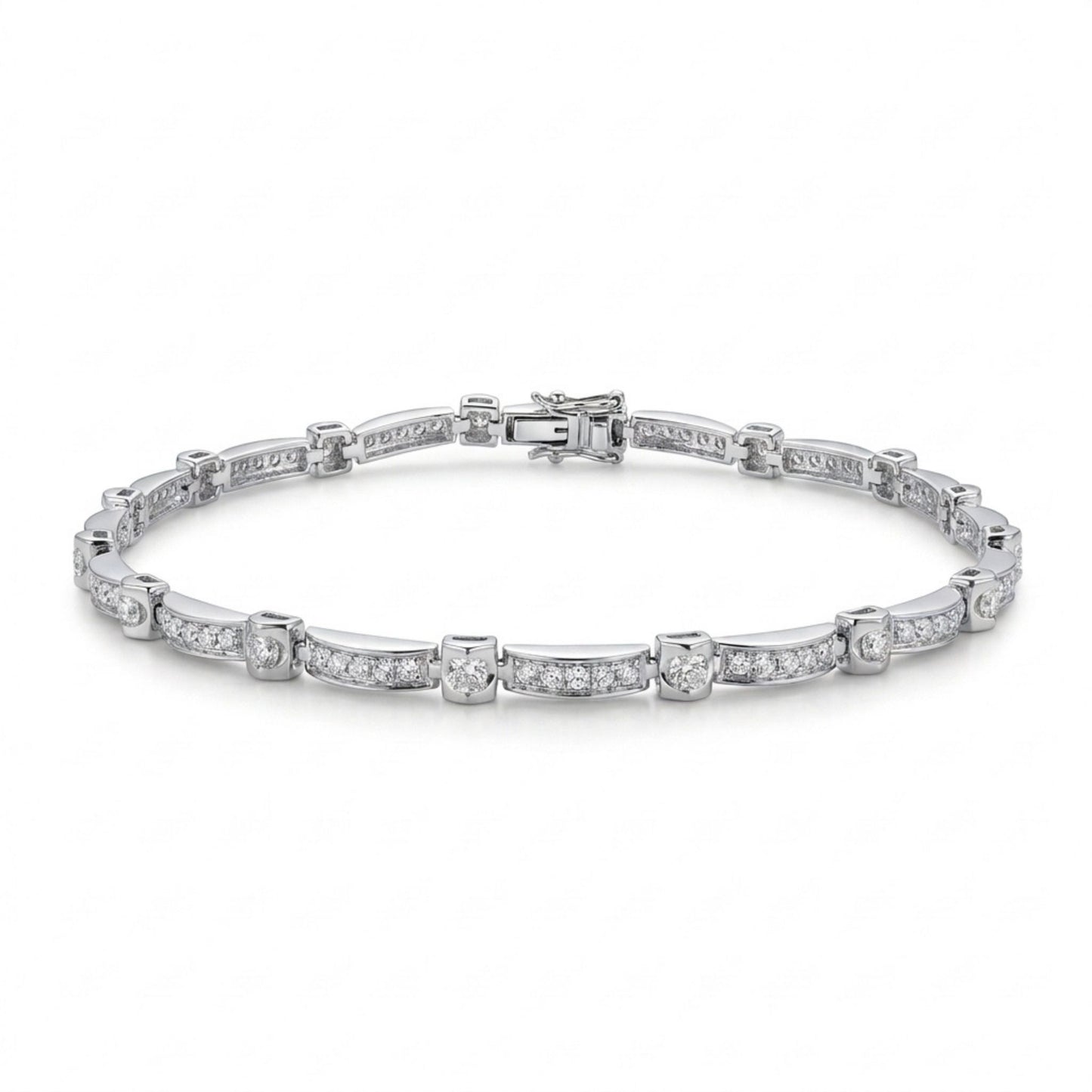 18K 1.10cttw Round White Diamond Bracelet