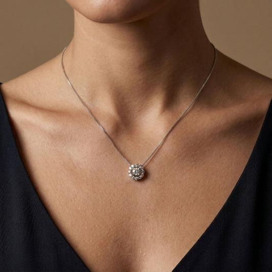 Platinum 0.36cttw Round White Diamond 0.20cttw White Diamonds Necklace